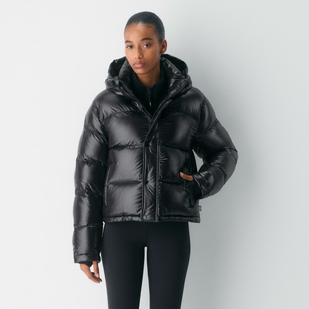 Aritzia High Gloss Black Puffer Jacket